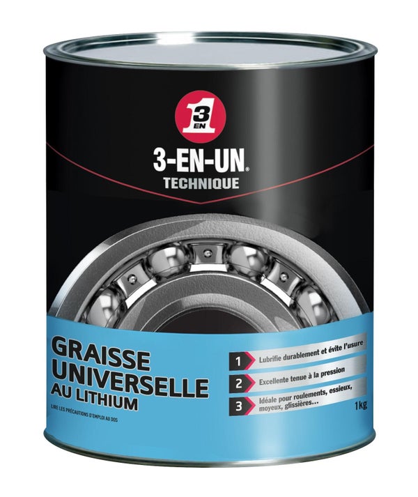 Graisse Universelle Au Lithium En Pot, 1000 G 3-En-Un Technique