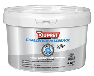 Enduit De Lissage Toupret Haute Performance 4 Kg En Pâte, Intérieur / Extérieur