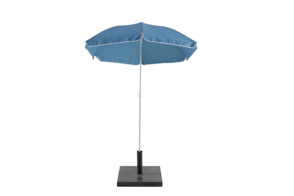 Parasol pied central bleu rond, L.180 x l.180 cm