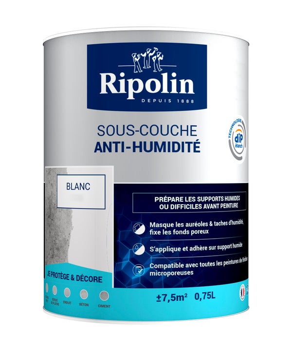 Sous-Couche Antihumidité Rip Etanch, Ripolin Blanc 0.75 L