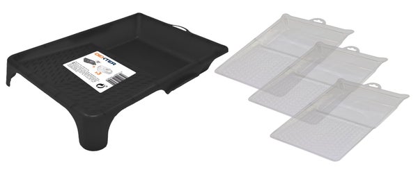Bac à peinture et 3 recharges jetables, DEXTER, L. 180 mm