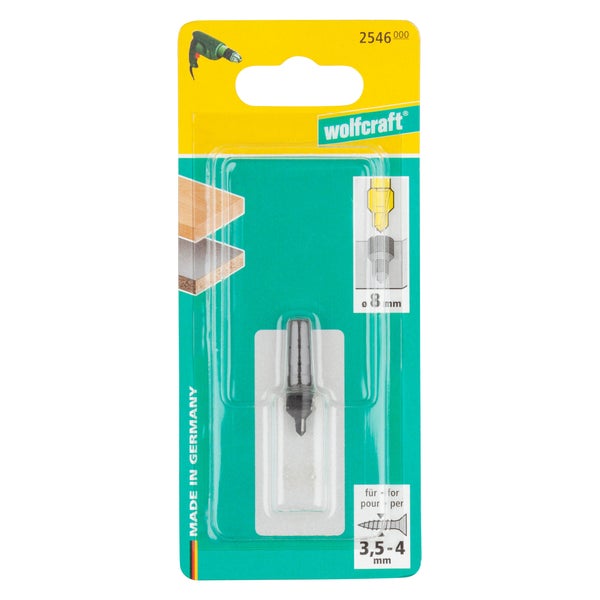 Foret-fraise à tourillon 6 PANS diamètre 8 mm WOLFCRAFT
