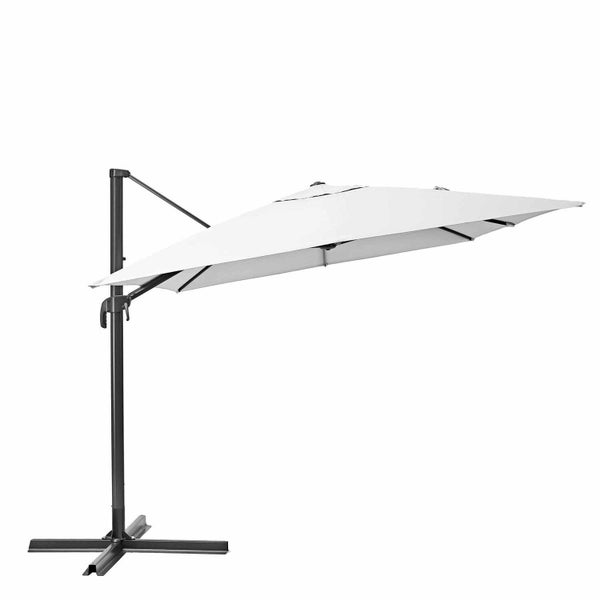 Parasol de jardin NATERIAL Aura blanc rectangulaire, L.281 x l.386 cm