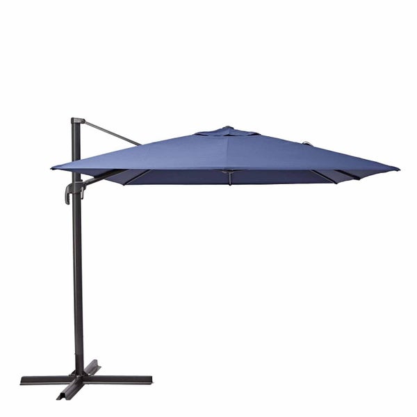 Parasol NATERIAL Aura bleu rectangulaire, L.386 x l.281 cm