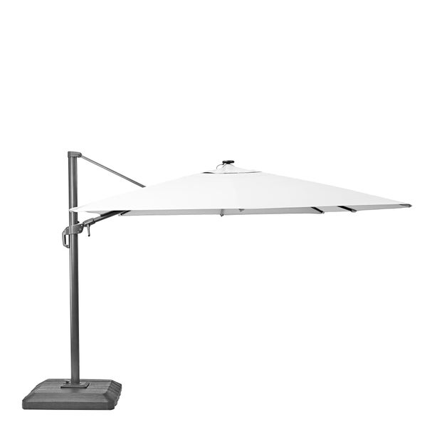 Parasol déporté NATERIAL Sonora blanc rectangulaire, L.391 x l.282 cm