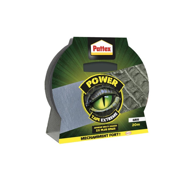 Ruban adhésif de réparation PATTEX Power tape extrême L.20 m x l.48 mm gris