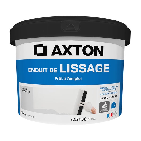 Enduit de lissage en pâte Prêt à l'emploi AXTON blanc 15 kg