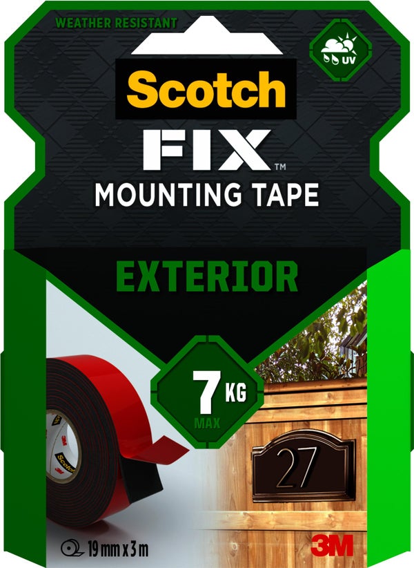 Double face extérieur 3m x 19mm Fix 3M gris
