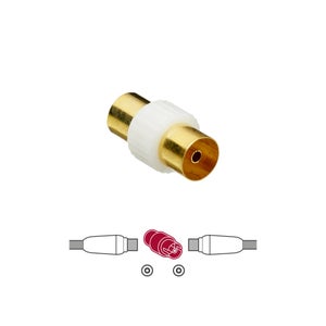 Raccord coaxial, doré, 9,52mm, femelle/femelle, LEXMAN