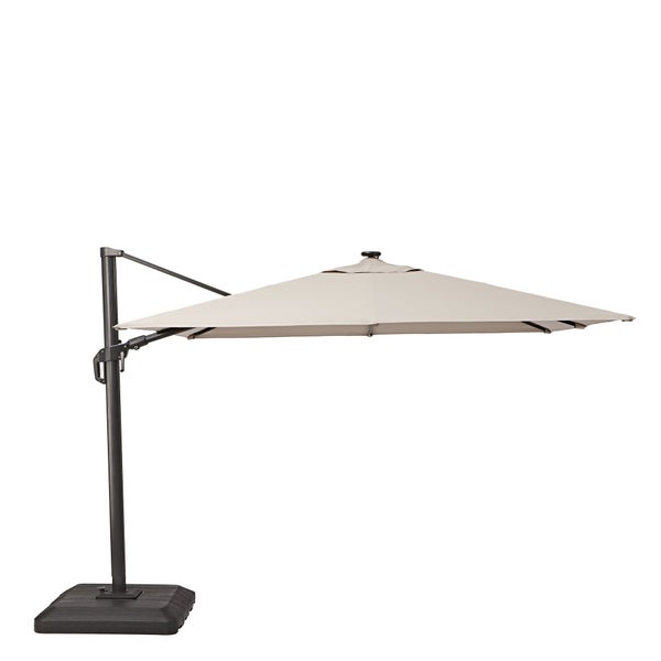 Parasol deporte LED+Pied Taupe Sonora II NATERIAL, L.288 x l.288 cm
