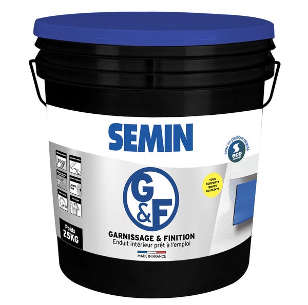 Enduit prêt à l’emploi de garnissage et de finition G&F SEMIN 25kg