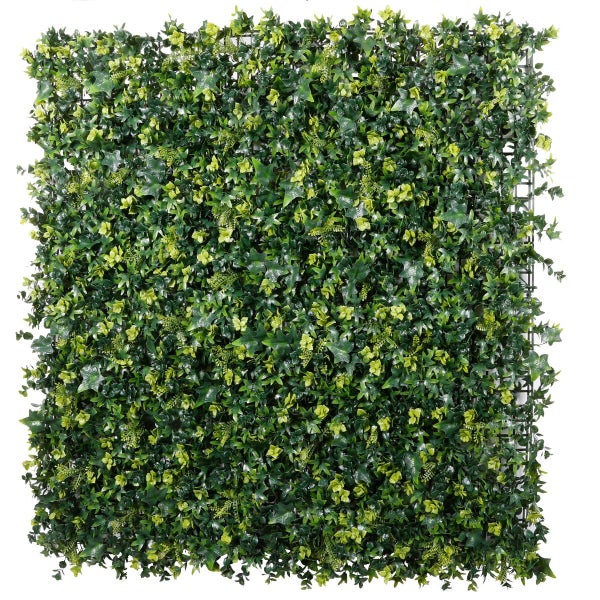 Mur vegetal artificiel lierre vert, 30% recyclé, H.1 x L.1m, IDEAL GARDEN