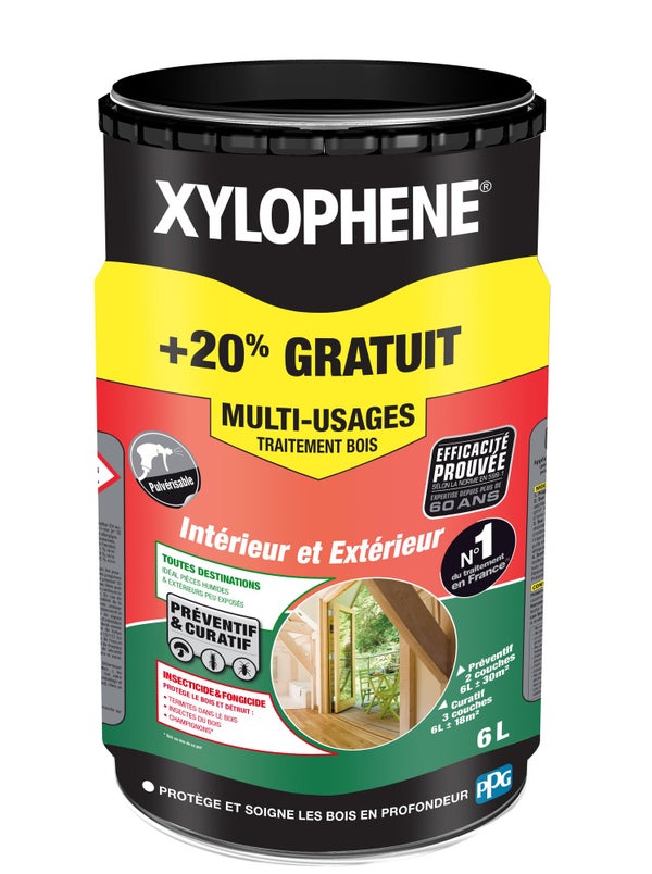 Traitement du bois multiusage XYLOPHENE multi-usages 5 l + 20% gratuit