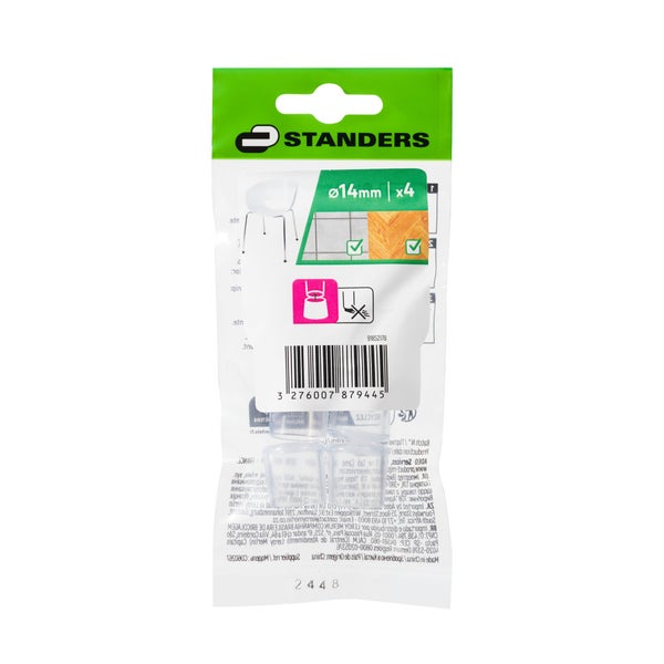 Embout envellopant plastique transparent diamètre 14 mm 4 pièces