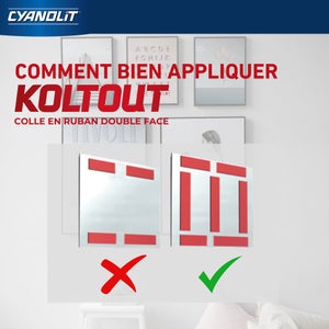 Adhesif double face Cyanolit Koltout Strip 4,8x1,8cmx10 lot de 2